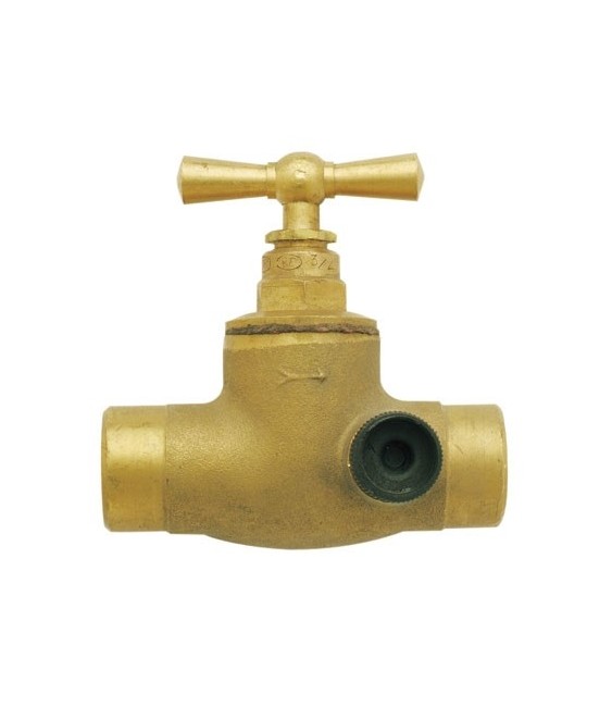 Robinet d'arrêt à souder avec double purge - 12 x 14 mm - NEPTUNE