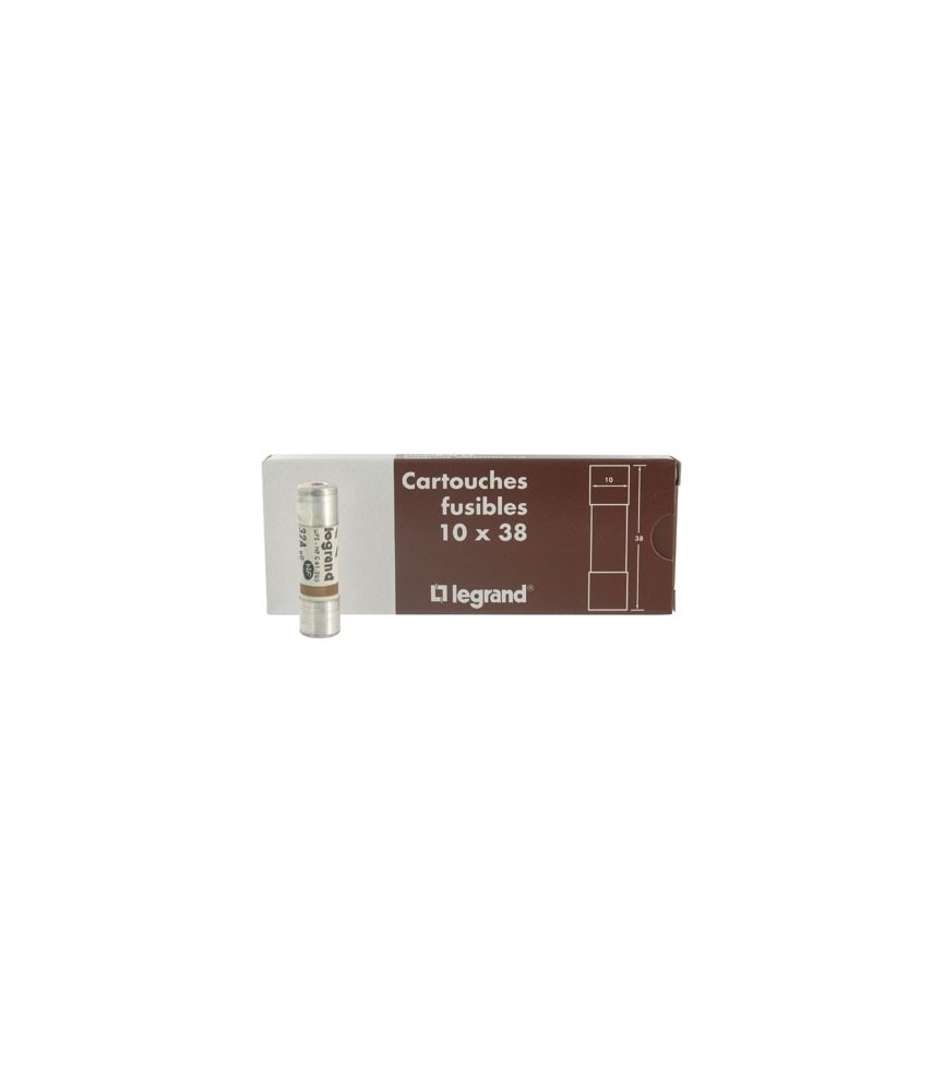 Cartouche domestique cylindrique - 32 A - 38 x 10.3 mm - Lot de 10 - LEGRAND Cartouche domestique cylindrique - 32 A - 38 x 10.3 mm - Lot de 10 - LEGRAND