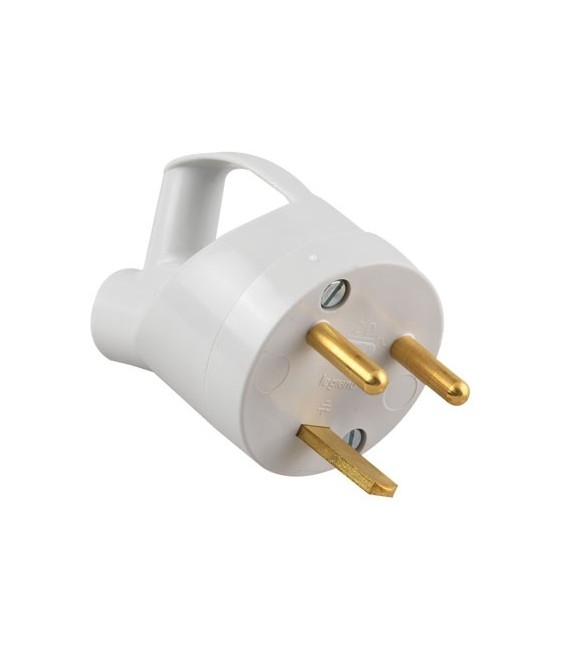 Fiche plastique mâle 2P+T 20 A - Sortie inclinée - LEGRAND