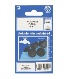 Joint Clapet plein Robinet - 16 x 7 mm - Lot de 5 - GRIPP