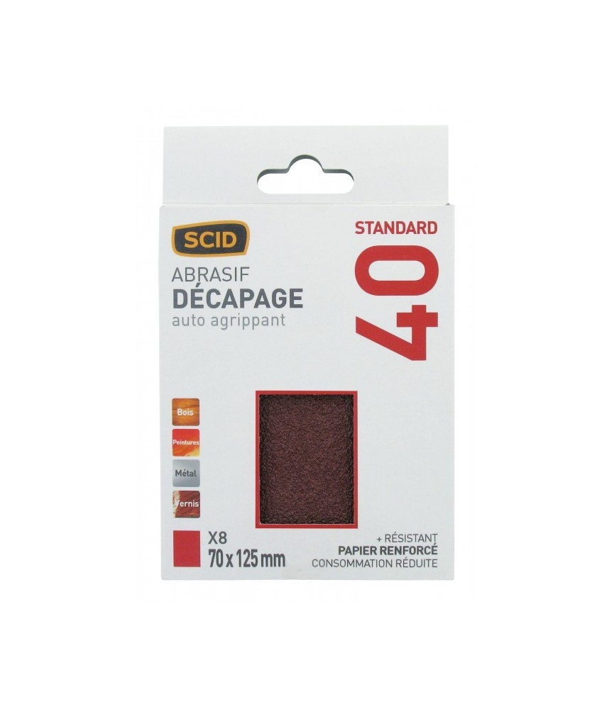 Patin auto-agripant RC 70 x 125 mm - Grain 40 - SCID Patin auto-agripant RC 70 x 125 mm - Grain 40 - SCID