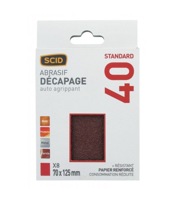 Patin auto-agripant RC 70 x 125 mm - Grain 40 - SCID