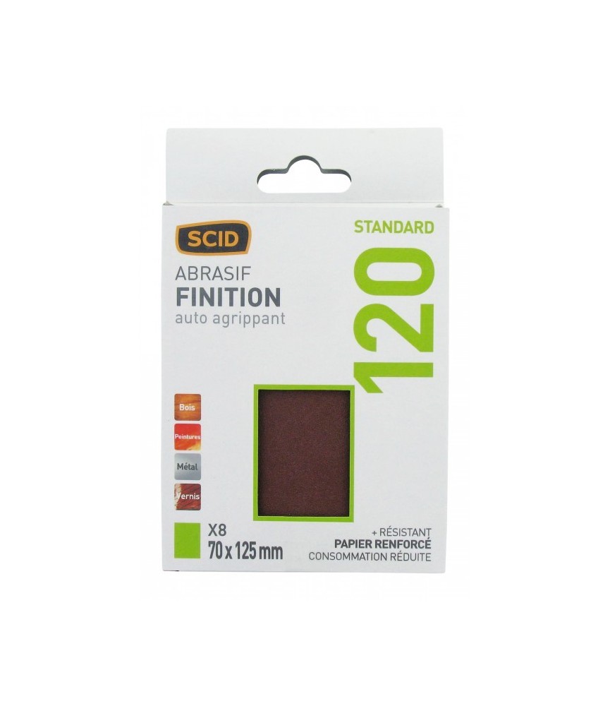Patin auto-agripant RC 70 x 125 mm - Grain 120 - SCID Patin auto-agripant RC 70 x 125 mm - Grain 120 - SCID
