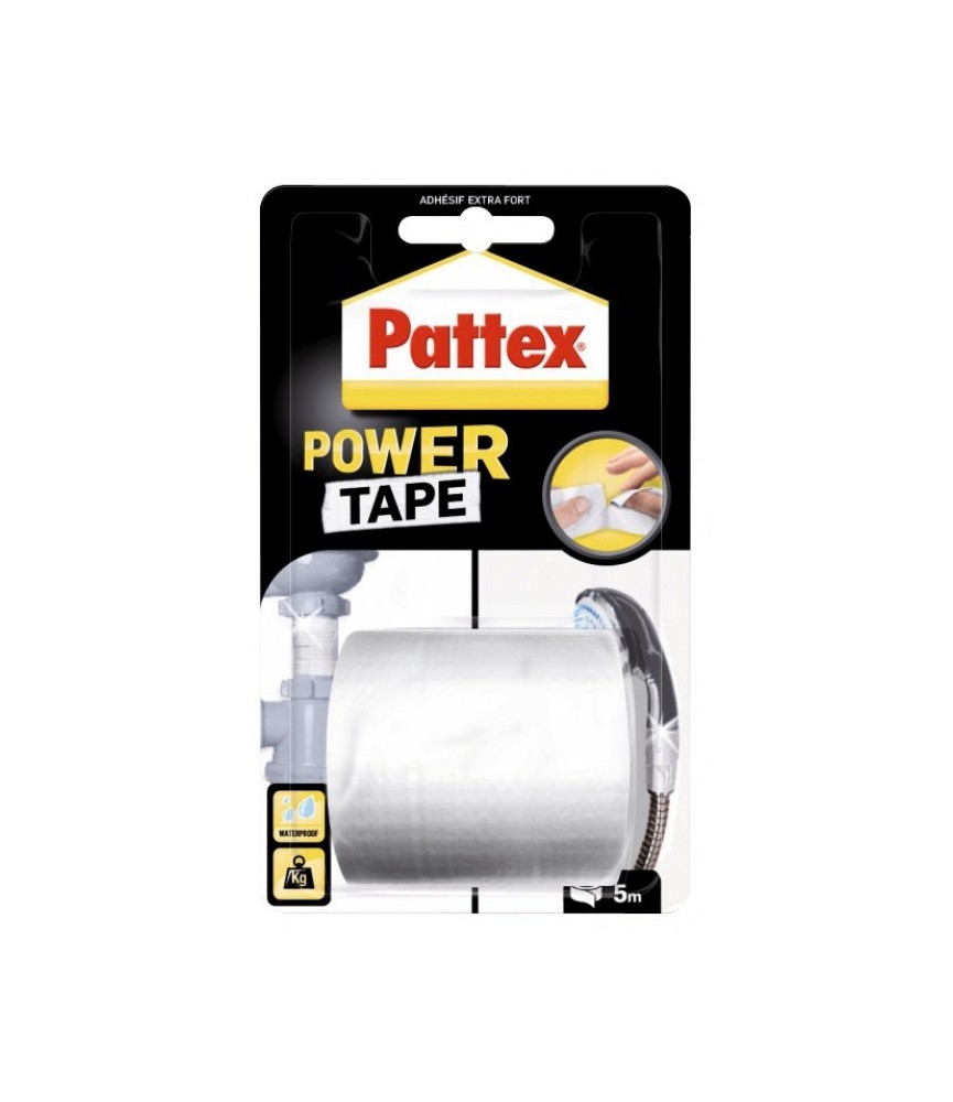 Adhésif super-puissant Power Tape Blanc - 5 m x 50 mm - PATTEX Adhésif super-puissant Power Tape Blanc - 5 m x 50 mm - PATTEX