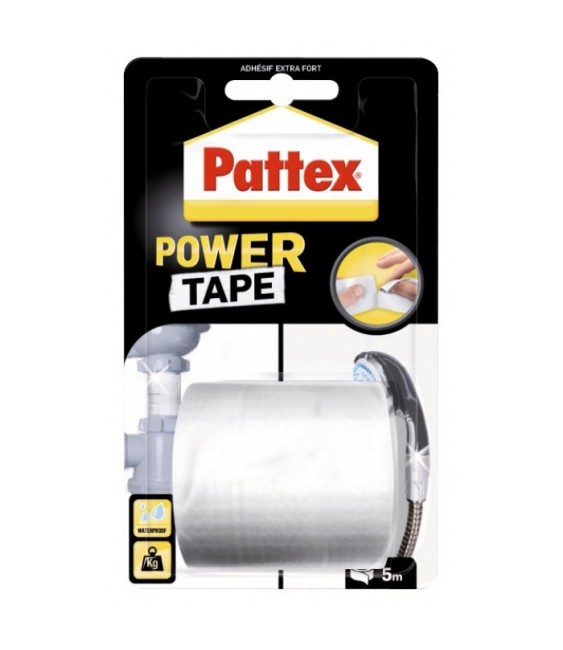 Adhésif super-puissant Power Tape Blanc - 5 m x 50 mm - PATTEX