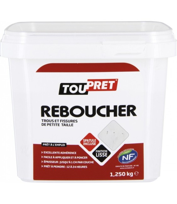 Enduit de rebouchage en pâte - Pot de 1250 Grs - TOUPRET