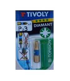 Embout de vissage - Bi-torsion Diamant - PZ 3 - Vis PZ 25 mm - TIVOLY