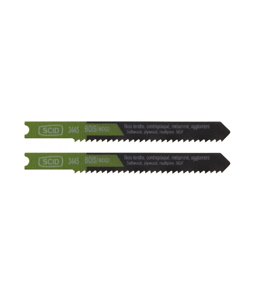 Lame de scie sauteuse bois accroche en U - 50 x 2.5 mm - Lot de 2 - SCID Lame de scie sauteuse bois accroche en U - 50 x 2.5 mm - Lot de 2 - SCID