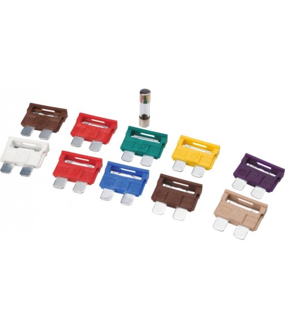 Assortiment de 10 fusibles enfichables pour automobile