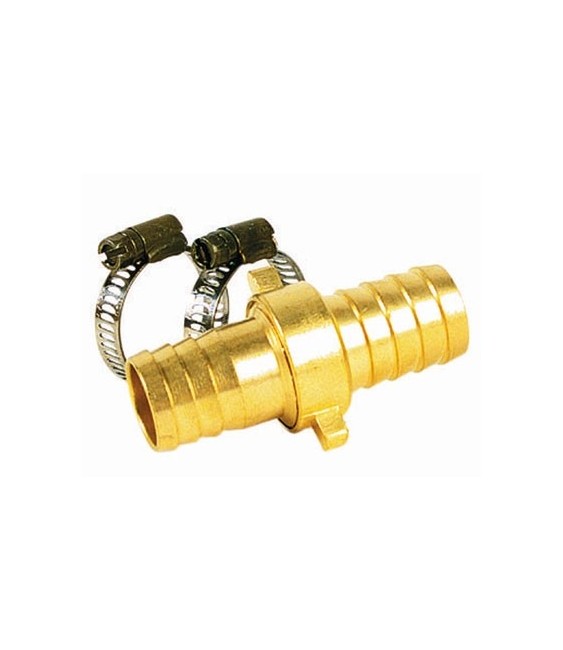 Raccord 3 pièces en laiton + colliers - 12 mm - 15 x 21 mm - CAP VERT