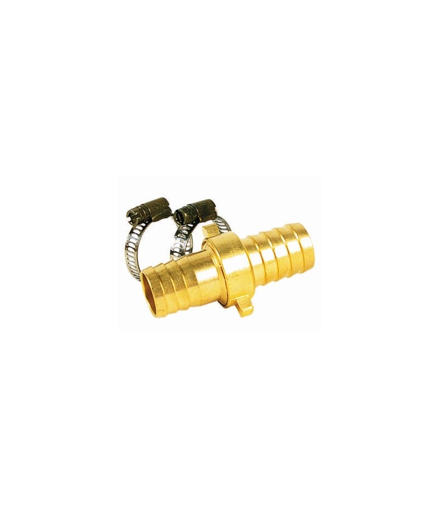 Raccord 3 pièces en laiton + colliers - 15 mm - 15 x 21 mm - CAP VERT