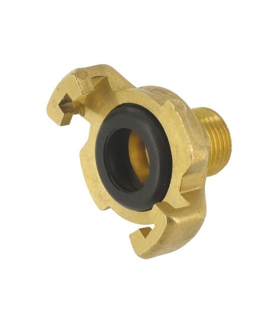 Raccord Mâle à douille en laiton cannelé avec Joint - 15 x 21 mm - CAP VERT