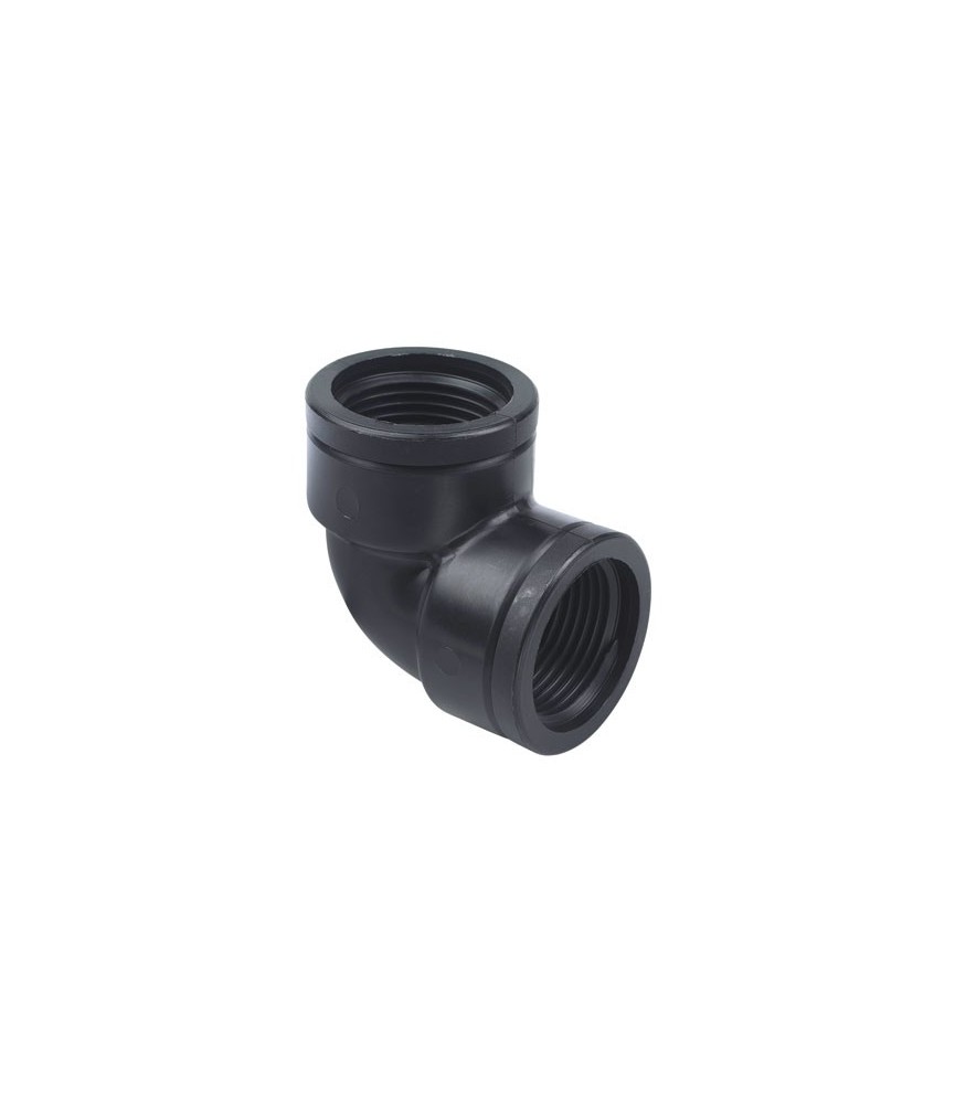 Coude égal Femelle 90° en polyéthylène - 33 x 42 mm - Noir - CAP VERT Coude égal Femelle 90° en polyéthylène - 33 x 42 mm - Noir - CAP VERT