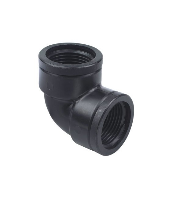 Coude égal Femelle 90° en polyéthylène - 33 x 42 mm - Noir - CAP VERT
