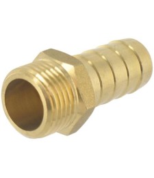 Embout 6 pans droit en laiton cannelé Mâle -  19 mm - 20 x 27 mm - CAP VERT