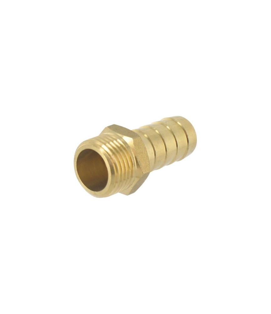 Embout 6 pans droit en laiton cannelé Mâle -  19 mm - 20 x 27 mm - CAP VERT