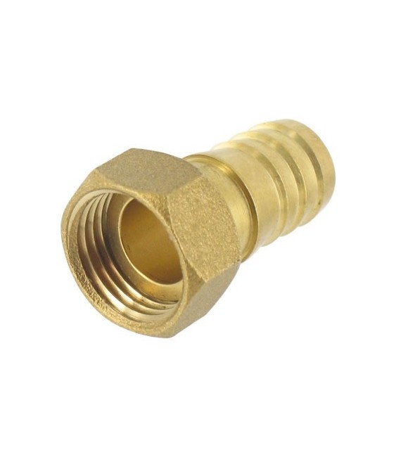 Embout 6 pans en laiton cannelé Femelle -  19 mm - 20 x 27 mm - CAP VERT