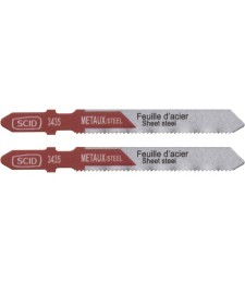 Lame de scie sauteuse métal HSS accroche en T SCID - Pas de dent 1.2 mm - Longueur 75 mm - Vendu par 2
