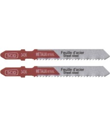 Lame de scie sauteuse métal HSS accroche en T SCID - Epaisseur 1 mm - Longueur 75 mm - Vendu par 2