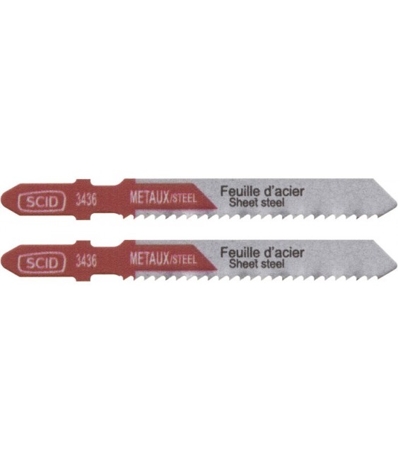 Lame de scie sauteuse métal HSS accroche en T SCID - Epaisseur 1 mm - Longueur 75 mm - Vendu par 2
