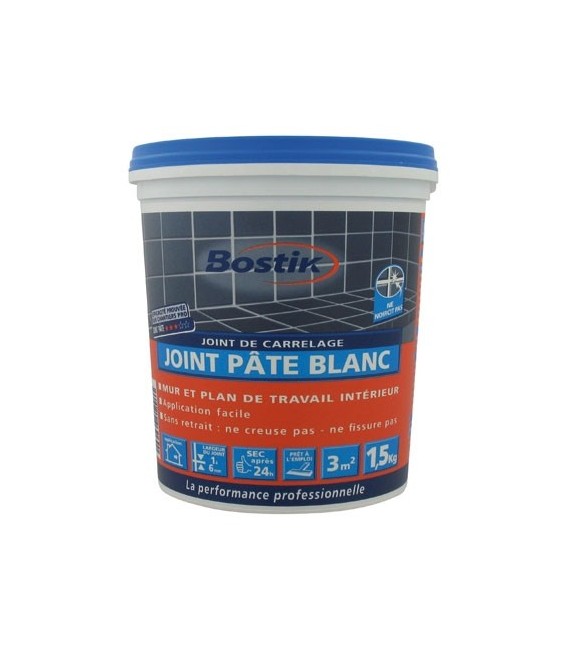 Joint de carrelage - Pâte Blanc - 1.5 Kgs - BOSTIK