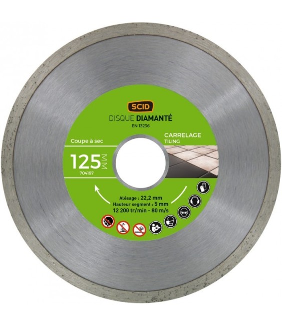 Disque Diamant carreleur -  125 mm - SCID