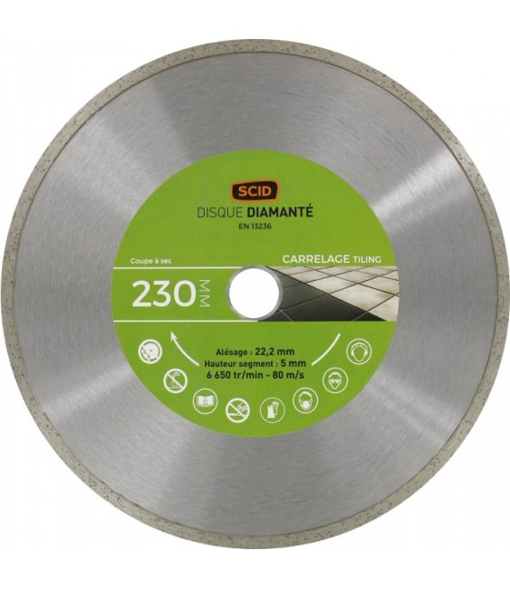 Disque Diamant carreleur -  230 mm - SCID