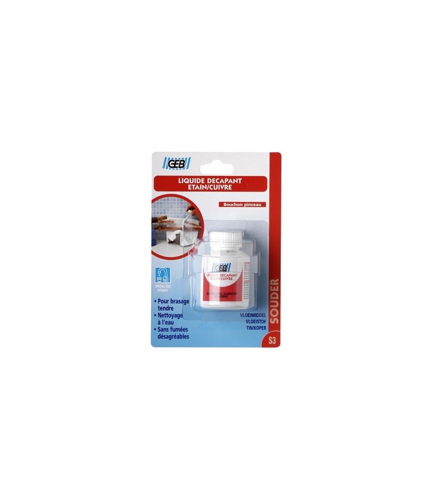 Décapant liquide - Étain / Cuivre - 50 ml - GEB Décapant liquide - Étain / Cuivre - 50 ml - GEB