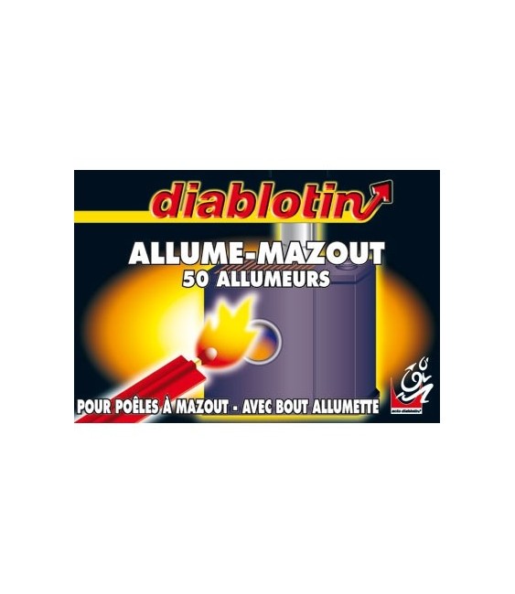 Allume mazout avec bout allumette - 50 pièces - DIABLOTIN