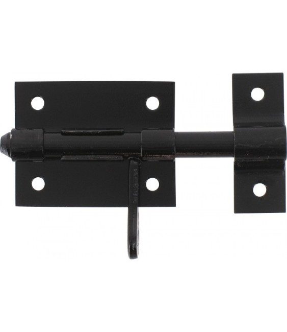 Verrou de box à gland avec gâche -  8 mm - Noir - MERMIER