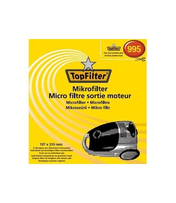Filtre sortie moteur pour aspirateur - 197 x 255 mm - TOP FILTER