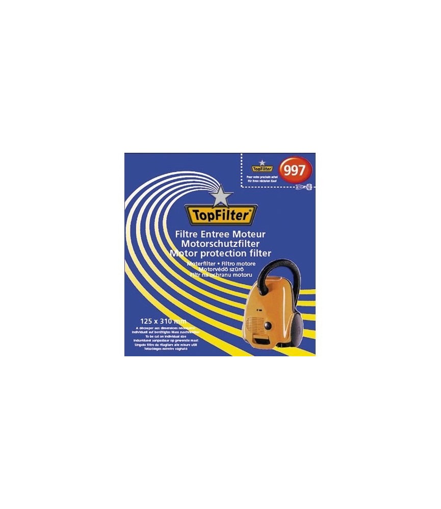 Filtre entrée moteur pour aspirateur - 125 x 310 mm - TOP FILTER Filtre entrée moteur pour aspirateur - 125 x 310 mm - TOP FILTER
