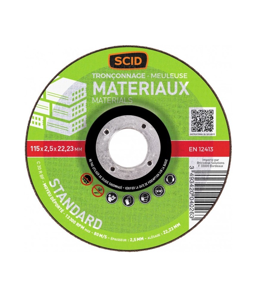 Disque à tronçonner - Usage Standard - 115 x 2.5 mm - SCID Disque à tronçonner - Usage Standard - 115 x 2.5 mm - SCID