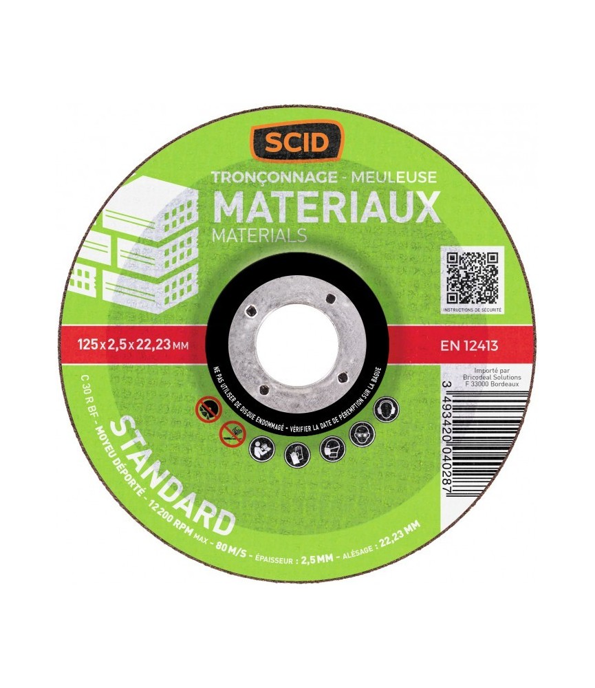 Disque à tronçonner - Usage Standard - 125 x 2.5 mm - SCID