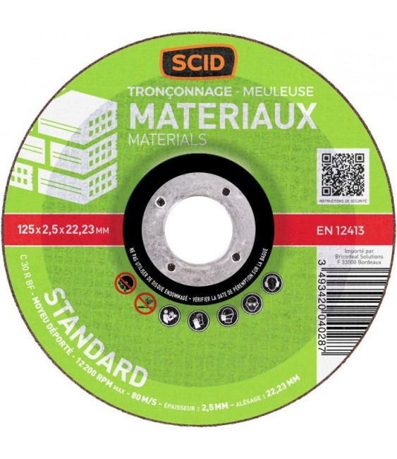 Disque à tronçonner - Usage Standard - 125 x 2.5 mm - SCID
