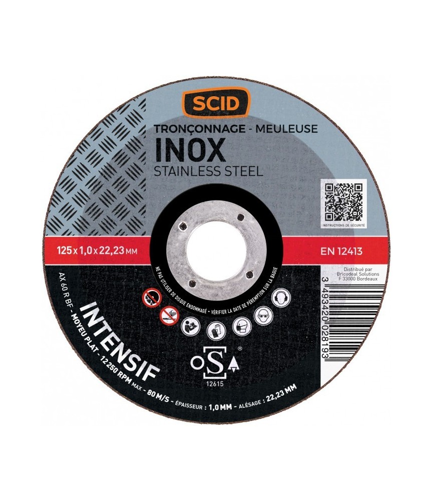 Disque à tronçonner l'Inox - 125 x 1.2 mm - SCID Disque à tronçonner l'Inox - 125 x 1.2 mm - SCID