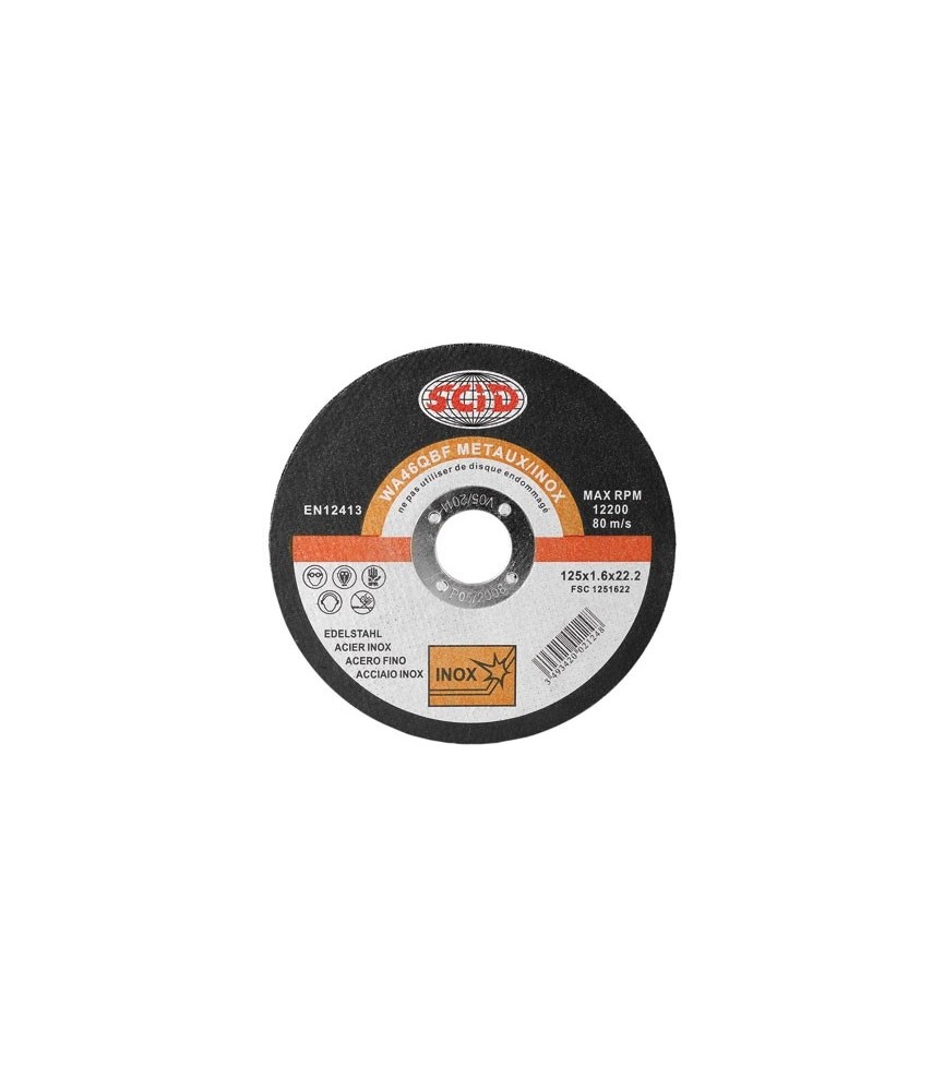 Disque à tronçonner l'Inox - 115 x 1.2 mm - SCID