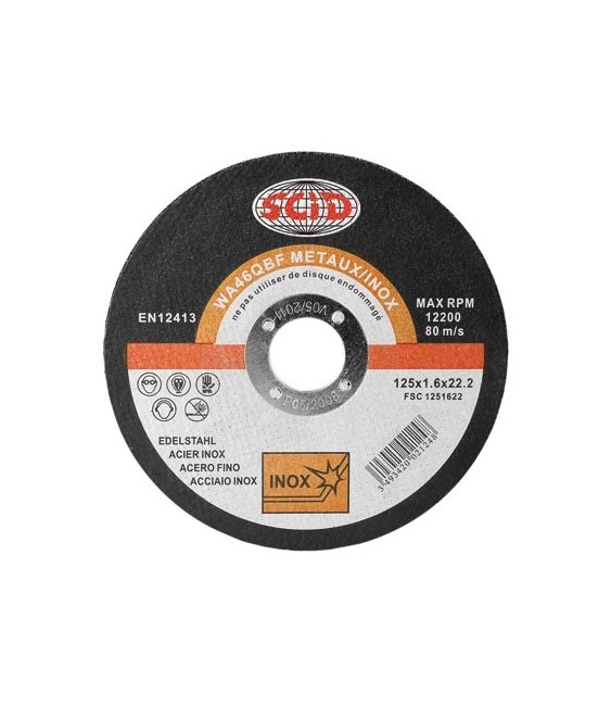 Disque à tronçonner l'Inox - 115 x 1.2 mm - SCID