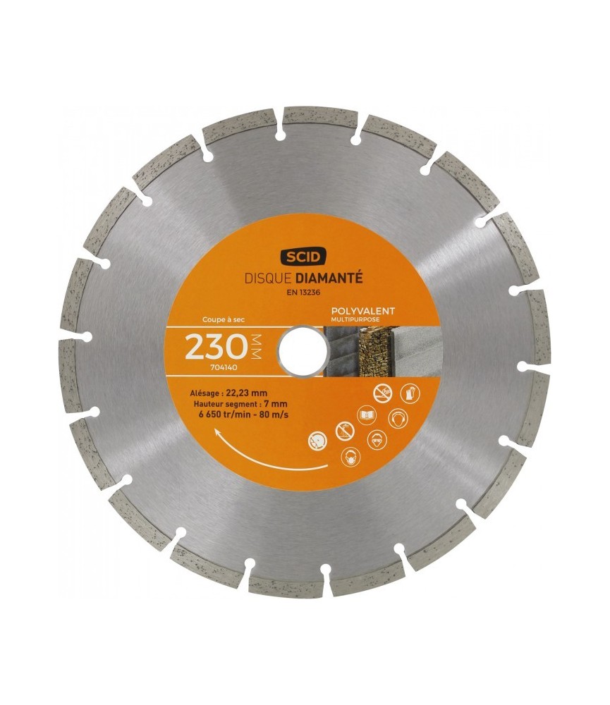 Disque diamant - Couronne segmentée - 230 mm - SCID Disque diamant - Couronne segmentée - 230 mm - SCID