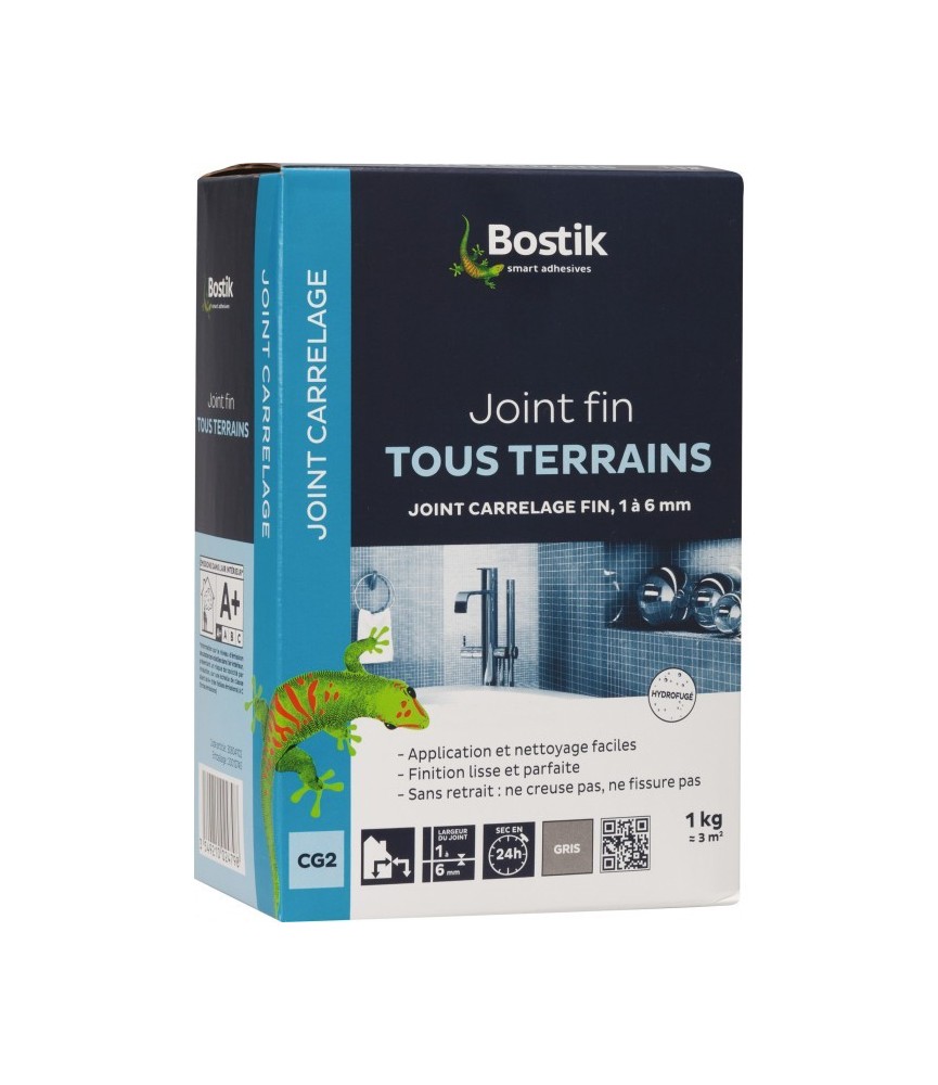 Joint fin en poudre de 1 à 6 mm - Gris - 1 Kg - BOSTIK Joint fin en poudre de 1 à 6 mm - Gris - 1 Kg - BOSTIK