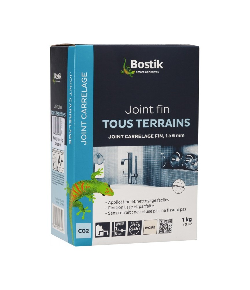 Joint fin en poudre de 1 à 6 mm - Ivoire - 1 Kg - BOSTIK Joint fin en poudre de 1 à 6 mm - Ivoire - 1 Kg - BOSTIK