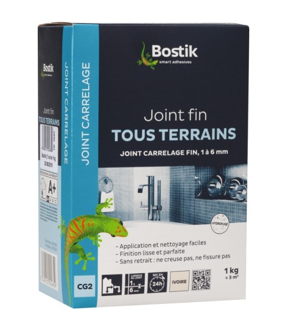 Joint fin en poudre de 1 à 6 mm - Ivoire - 1 Kg - BOSTIK