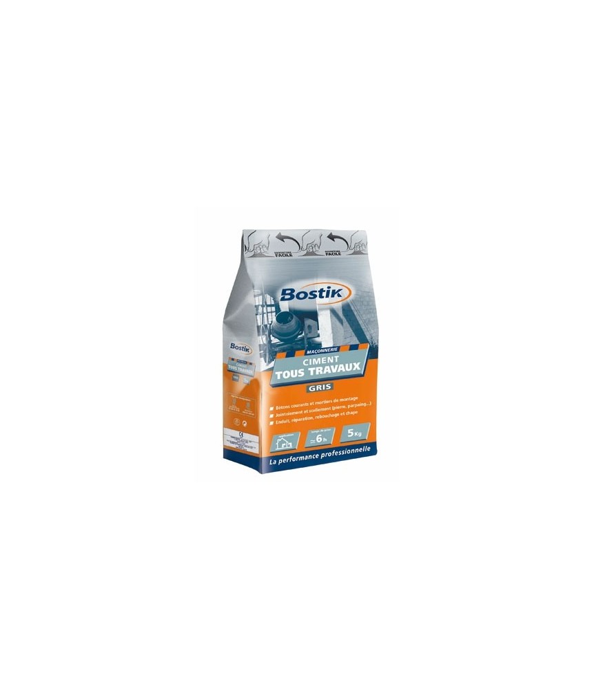 Ciment tous travaux Gris - 5 Kgs - BOSTIK Ciment tous travaux Gris - 5 Kgs - BOSTIK