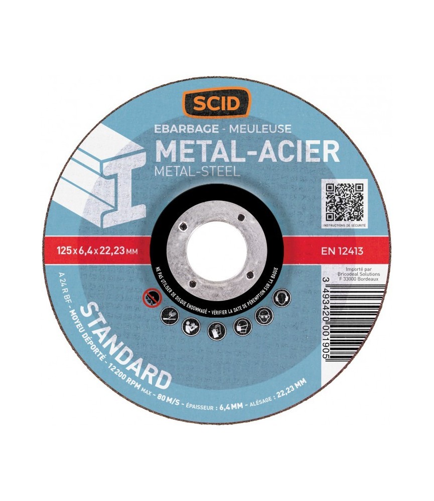 Disque à ébarder - Métaux - 125 mm - SCID Disque à ébarder - Métaux - 125 mm - SCID