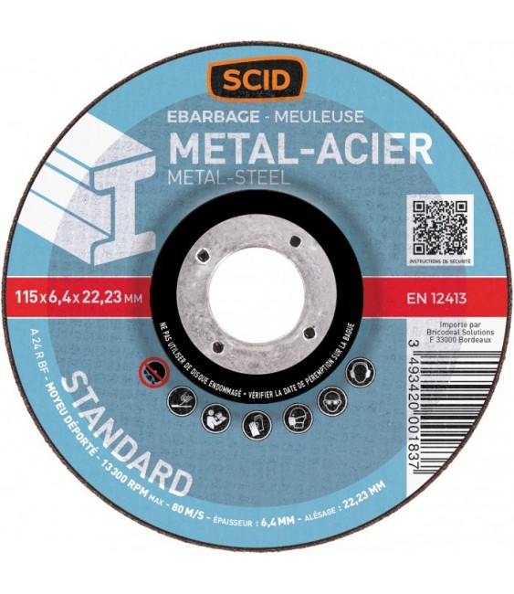 Disque à ébarder - Métaux -  115 mm - SCID