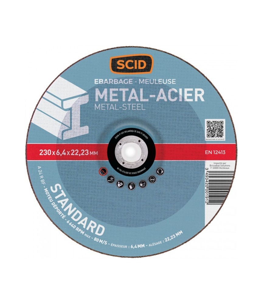 Disque à ébarder - Métaux - 230 mm - SCID Disque à ébarder - Métaux - 230 mm - SCID
