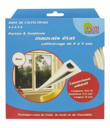 Joint de calfeutrage - Blanc - 10 M - PVM
