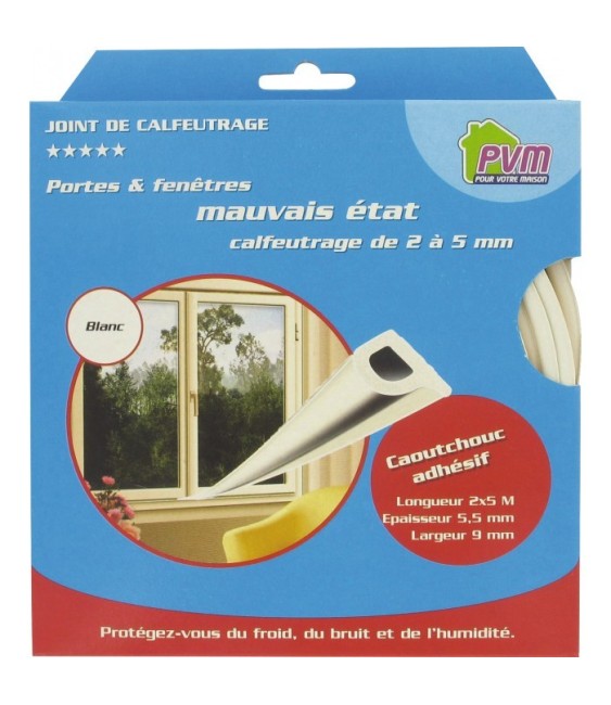 Joint de calfeutrage - Blanc - 10 M - PVM