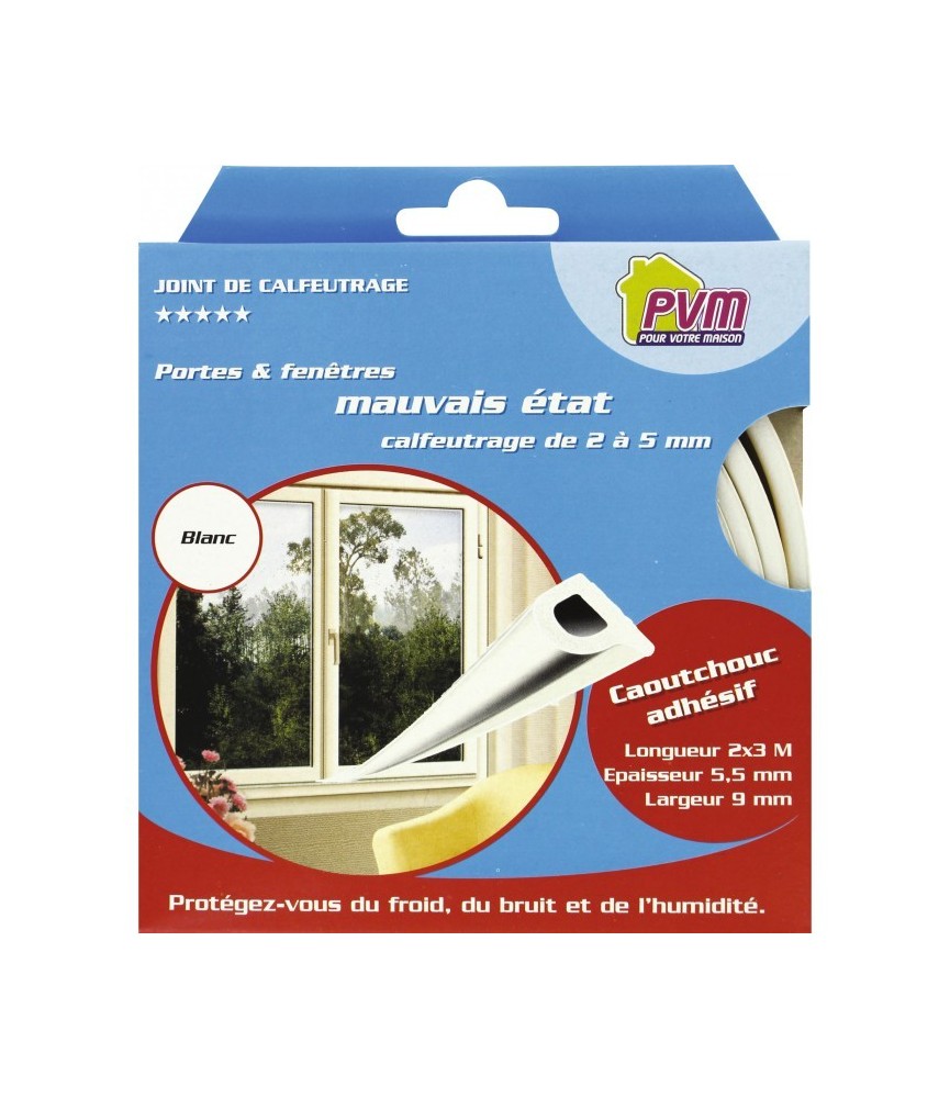 Joint de calfeutrage - Blanc - 6 M - PVM
