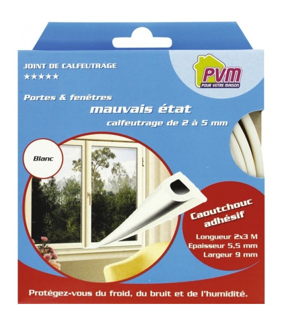 Joint de calfeutrage - Blanc - 6 M - PVM